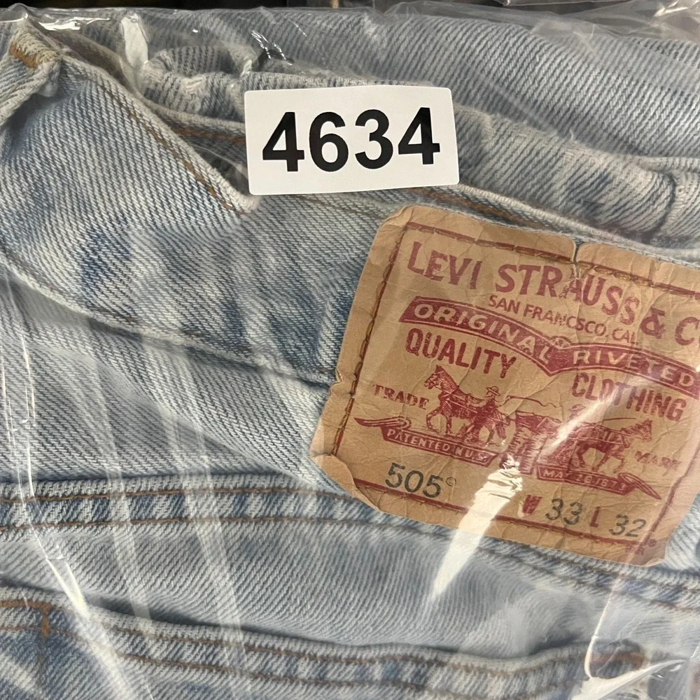 Levi's 505 Straight‎ Leg Jeans Men's Blue Denim Cotton Pockets Zip Fly - 31X30.5